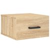 vidaXL V&auml;ggmonterat s&auml;ngbord sonoma-ek 35x35x20 cm