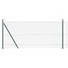 vidaXL L&auml;nkfence med betongbas 0,8 x 25 m PVC-belagda st&aring;l Gr&ouml;n Mesh