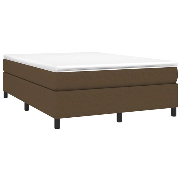 vidaXL Boxspring-s&auml;ngram m&ouml;rkbrun 140x190 cm tyg