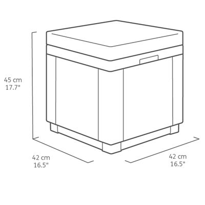 Allibert Cube Förvaringspuff grafit 213785