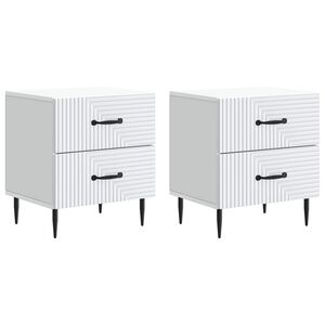 vidaXL Nattduksbord 2 pcs Vit 43 x 34,5 x 47,5 cm Konstruerat tr&auml;