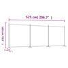 vidaXL Rumsavdelare 3 paneler brun 525x180 cm tyg