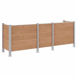 vidaXL Skr&auml;pkorgstaket Brun 315 x 85 x 115 cm Aluminium och WPC