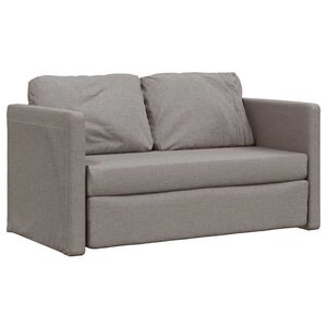 vidaXL Golvb&auml;ddsoffa 2-i-1 taupe 112x174x55 cm tyg