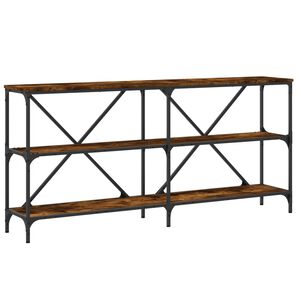 vidaXL Konsolbord r&ouml;kf&auml;rgad ek 160x30x75 cm konstruerat tr&auml; och j&auml;rn