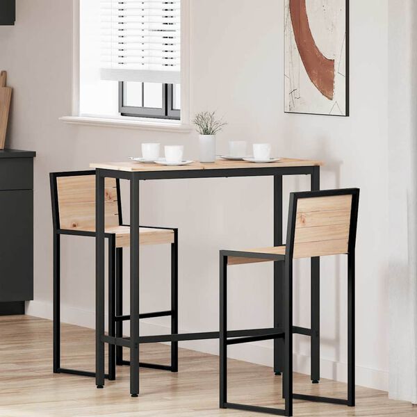 vidaXL bord Naturf&auml;rg 100 x 40 x 101 cm Konstruerat tr&auml; och st&aring;l