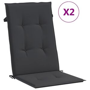 vidaXL Stolsdynor 2 st svart 120x50x3 cm tyg