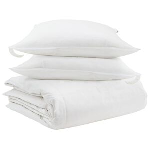 vidaXL T&auml;ckeset med kudde 3 pcs Vit Dunfj&auml;der