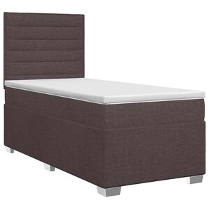 vidaXL Kontinentals&auml;ng med madrass M&ouml;rkbrun 80 x 200 cm Tyg