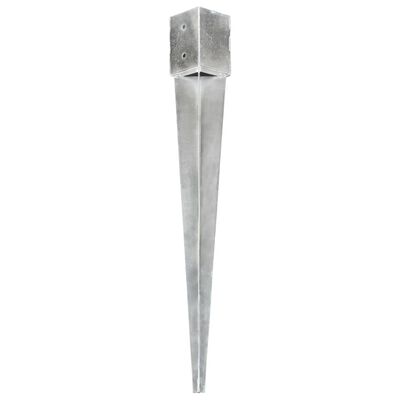 vidaXL Jordspett 6 st silver 10x10x91 cm galvaniserat stål