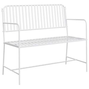 vidaXL Tr&auml;dg&aring;rdsb&auml;nk Enkel Vit 103,5 x 51,5 x 90 cm St&aring;l