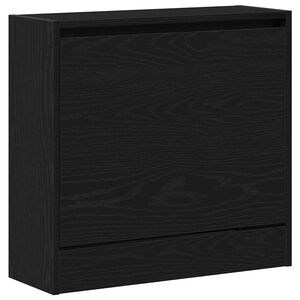 vidaXL Skosk&aring;p 60 x 21 x 57 cm Konstruerat tr&auml; Svart Ek