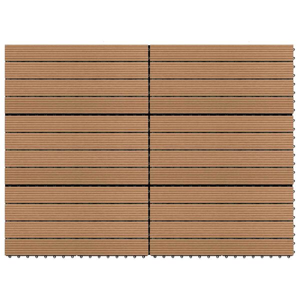vidaXL Terrassplattor 6 pcs Brun 60 x 30 cm WPC
