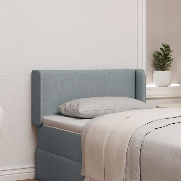 vidaXL S&auml;nggavel &Ouml;ra med huvudgavel Gr&aring; 40,5 x 40,5 x 4 cm tyg