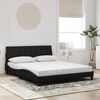 vidaXL Bed Frame with LED without Mattress "Hanko" Black 160x200 cm Velvet