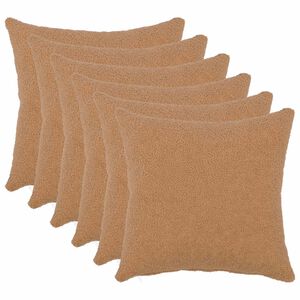 vidaXL Kudd&ouml;verdrag 6 st HEERLEN Beige 30 x 30 cm Boucl&eacute;