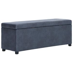 vidaXL B&auml;nk med f&ouml;rvaringsutrymme 116 cm gr&aring; konstmocka