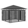 vidaXL Paviljong med myggn&auml;t 3x3x2,73 m antracit 180 g/m&sup2;