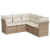 vidaXL Soffgrupp f&ouml;r tr&auml;dg&aring;rden med dynor 5 delar beige konstrotting