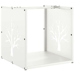 vidaXL Vedst&auml;ll vit 40x40x40 cm kallvalsat st&aring;l