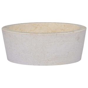 vidaXL Handfat gr&auml;ddvit &Oslash;40x15 cm marmor