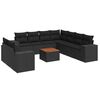 vidaXL Loungegrupp 10 delar med svarta dynor konstrotting