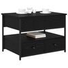 vidaXL Kaffeebord med l&aring;da Svart Ek 70 x 50 x 54.5 cm Konstruerat tr&auml;