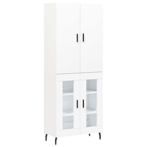 vidaXL H&ouml;gsk&aring;p vit 69,5x34x180 cm konstruerat tr&auml;