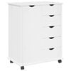 vidaXL Rullande sk&aring;p 63,5 x 39 x 79 cm Massiv furu Vit