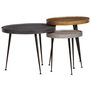 vidaXL Soffbord 3 delar flerfärgat parkettträ