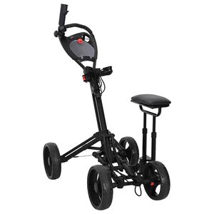 vidaXL Golfvagn med sits Svart Aluminium Hopf&auml;llbar