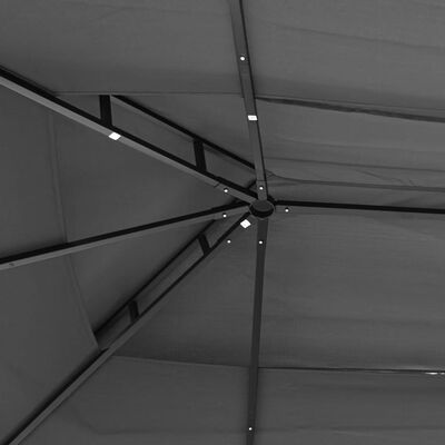 vidaXL Paviljong med sidoväggar antracit 400x300x270 cm stål