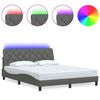vidaXL Bed Frame with LED without Mattress Dark Grey 160x200 cm Fabric