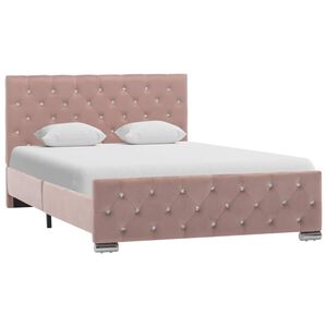 vidaXL S&auml;ngram rosa sammet 120x200 cm
