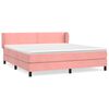 vidaXL Rams&auml;ng med madrass rosa 160x200 cm sammet