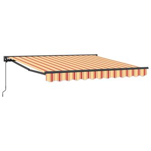 vidaXL Manuell Markis 3,5 x 2,5 m Gul- och orangerandig 100% Polyester