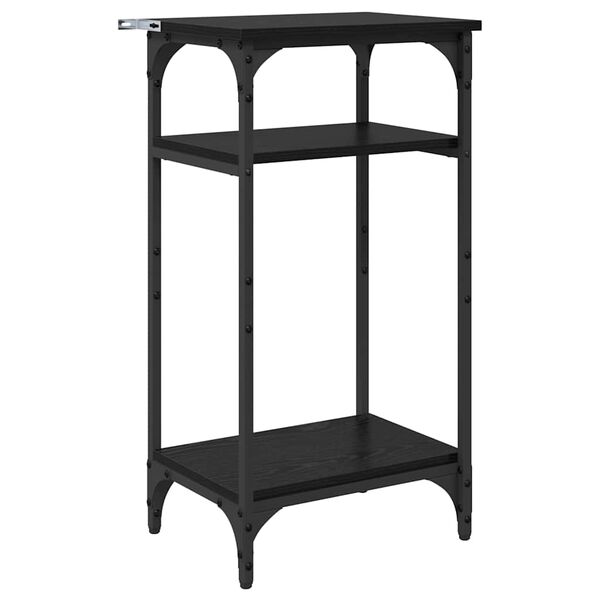 vidaXL Sidobord med hylla Svart Ek 40 x 30 x 75 cm Konstruerat tr&auml;