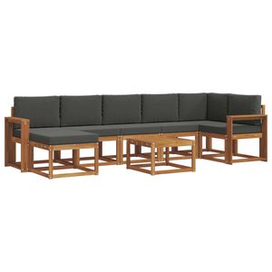 vidaXL Utomhussoffset 8 st Naturlig och Antracit