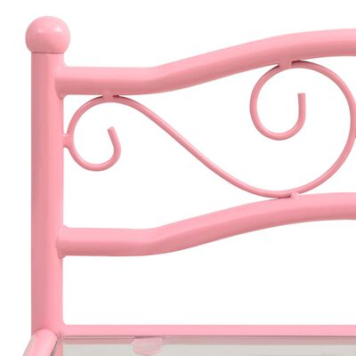 vidaXL Sängbord rosa och transparent 43x33x65 cm metall och glas