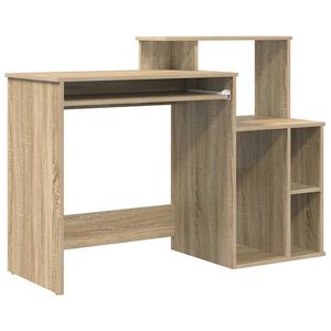 vidaXL Skrivbord Sonoma-ek 120,5 x 44 x 88,5 cm Konstruerat tr&auml;