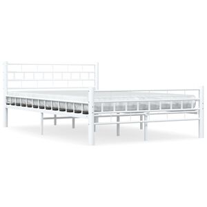vidaXL S&auml;ngram utan madrass vit metall 140x200 cm