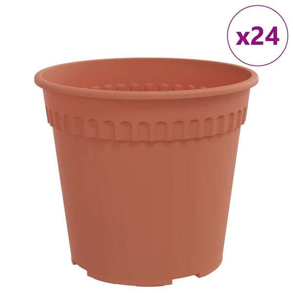 vidaXL Rund Blomkruka 24 pcs Murgr&ouml;n &Oslash; 19 x 16 cm Plast