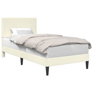vidaXL S&auml;ngram med huvudgavel Gr&auml;ddvit 90 x 200 cm Kordread tyg