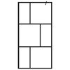 vidaXL Duschvägg med härdat glas svart 100x195 cm