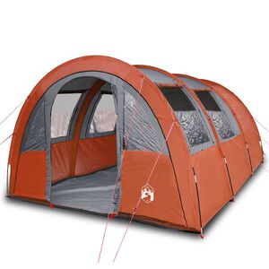 vidaXL Campingt&auml;lt tunnel 4 personer orange vattent&auml;tt