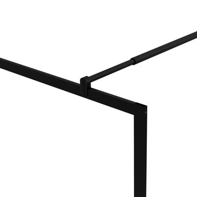 vidaXL Duschvägg med härdat glas svart 100x195 cm