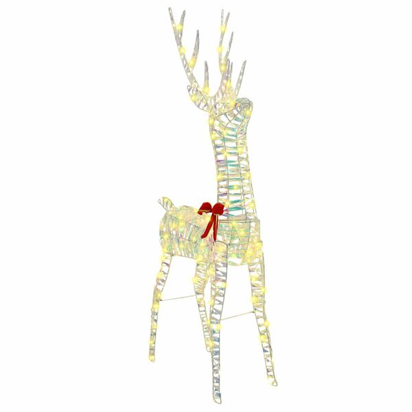 vidaXL 3D ren med 140 LED-lampor Varmvit 128 cm PET