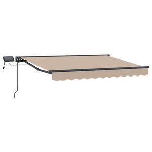 vidaXL Manuell markisram med LED-lampor Beige 2,5 x 2 m