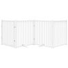vidaXL Hundgrind med d&ouml;rr vikbar 4 paneler vit 320 cm massivt grantr&auml;