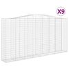 vidaXL Gabioner b&aring;gformade 9 st 400x50x200/220 cm galvaniserat j&auml;rn